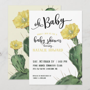 Oh Baby Floral Succult Chá de fraldas Convite