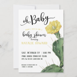 Oh Baby Floral Succultive Chá de fraldas Convite