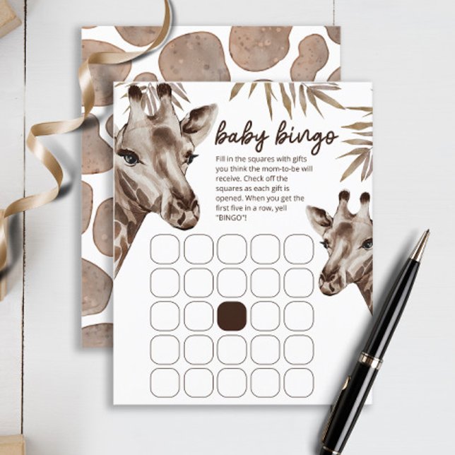 Oh Baby Giraffe jogo neutro de bingo de bebê (Criador carregado)