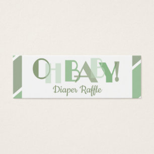 Oh Baby Green Modern Typografia Fralda Raffle