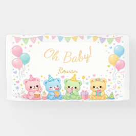 Oh Baby Neutral Cute Bunny Pastel Baby Shower