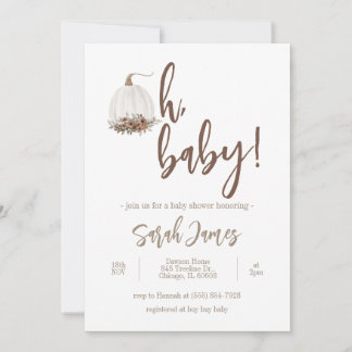 Oh Baby Pumpkin Chá de fraldas Convite