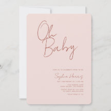 Oh Baby Soft Blush - Mínimo Convite Rosa