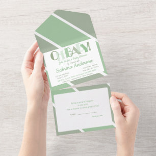 Oh Baby Typografia Chá de fraldas Dancing Letters