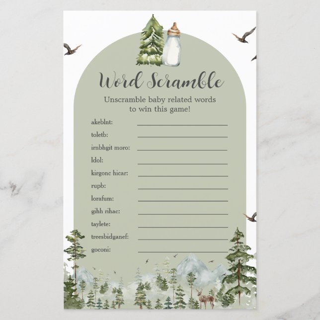 Oh Boy Adventure Pine Forest Word Scramble (Frente)