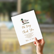 Oh Boy Mallard Duck Chá de fraldas Obrigado