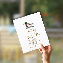 Oh Boy Mallard Duck Chá de fraldas Obrigado