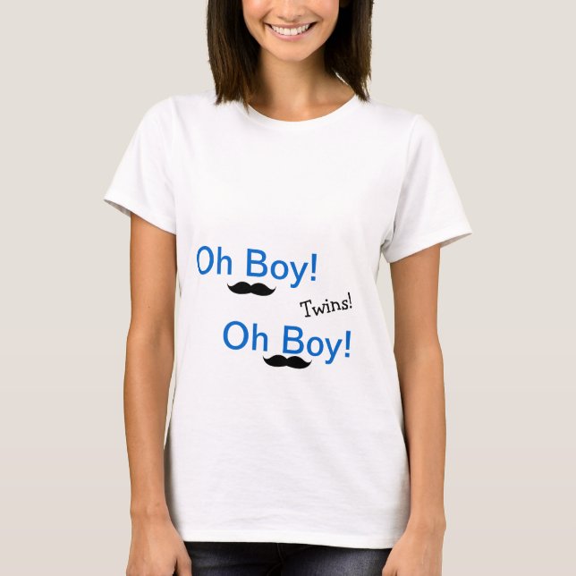 Oh Boy Twins Engraçado Camisa De Maternidade (Frente)