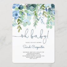 Oh chá de fraldas convite para o bebê