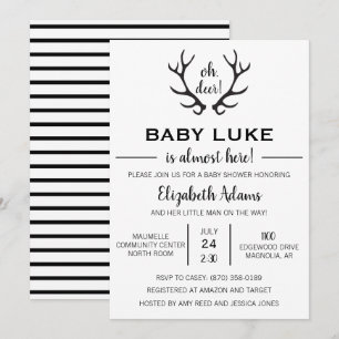 Oh Deer Baby Boy Chá Convite