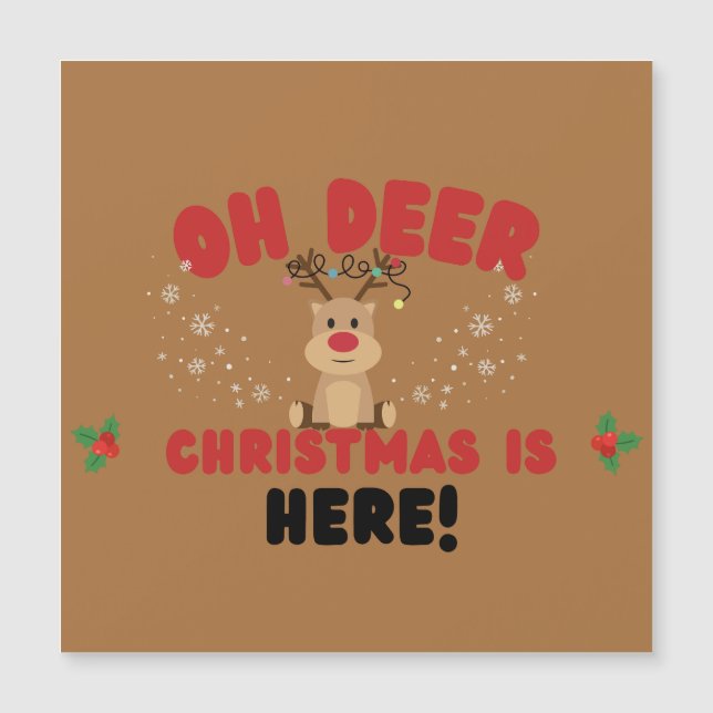 Oh Deer – Cartão de Natal Engraçado de Rena (Frente)