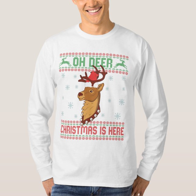Oh Deer Christmas Está Aqui O Suéter Feio (Frente)