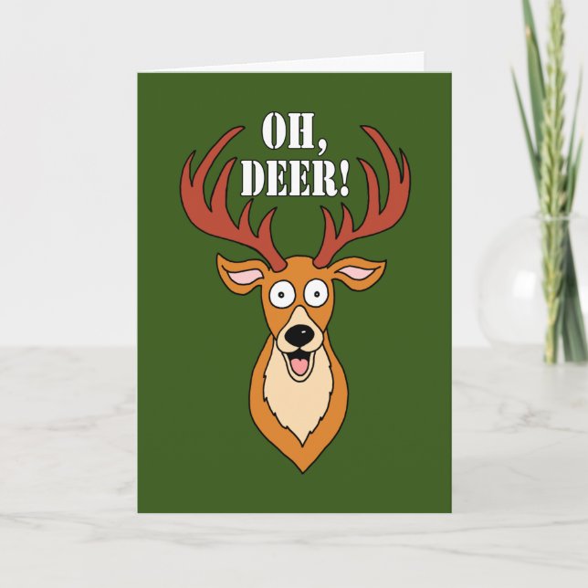 Oh, Deer Engraçado 65º Cartão de Aniversário (Frente)