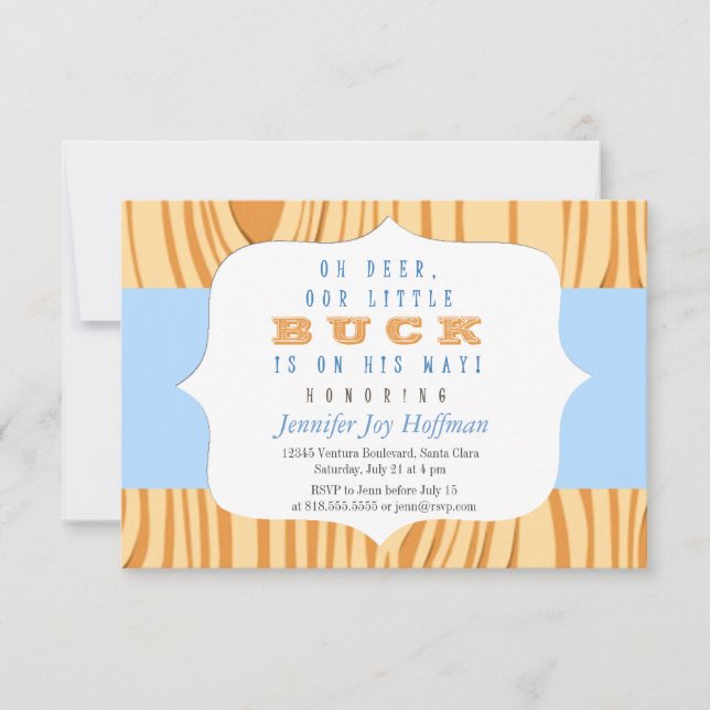 Oh Deer, Um Pequeno Buck Está A Caminho! Convite C (Frente)
