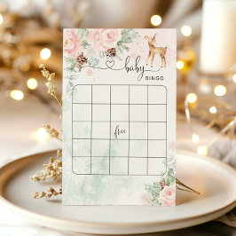 Oh Deer Winter chá de fraldas bingo game