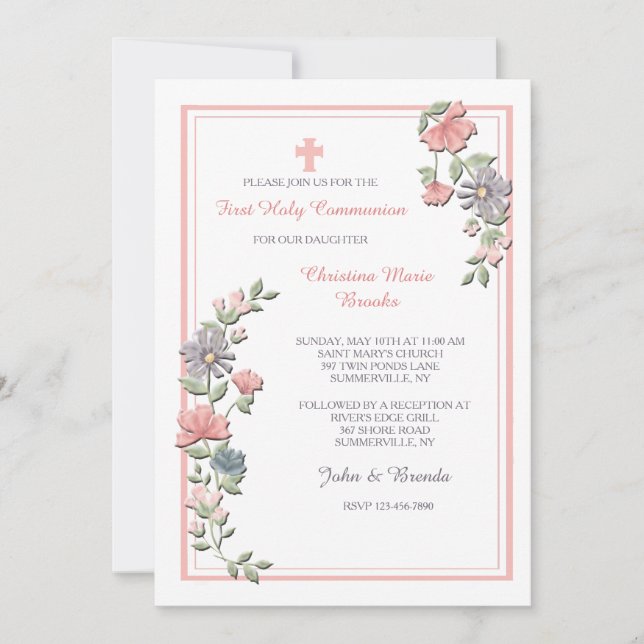 Oh, então, convite cor-de-rosa (Frente)