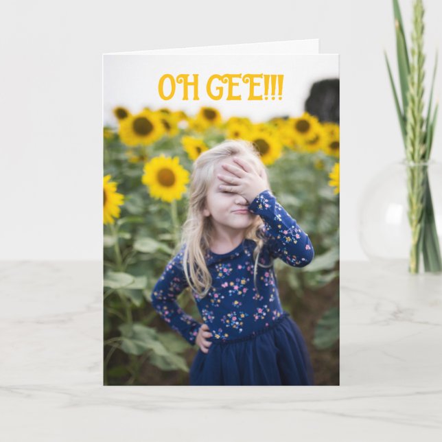 OH GEE - CARTÃO DE ANIVERSÁRIO CINZA (Frente)