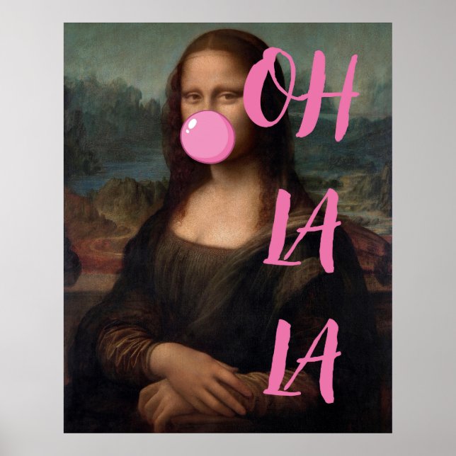 OH LA Mona Lisa Altered Art Poster (Frente)