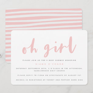 Oh menina, convite de festas do chá de fraldas