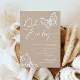 Oh, Menino Minimalista Convite Neutro ao Chá de fr