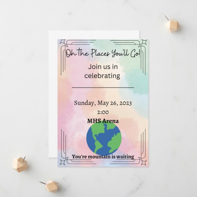 Oh, o lugar onde você vai para o convite para a gr (Frente/Verso In Situ)