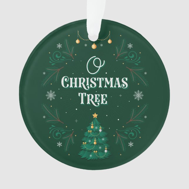 Oh ornamento do acrílico da árvore de Natal (Frente)