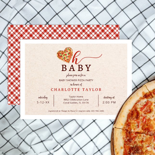 Oh Pizza Chá de fraldas Convite - Comida Divertida (Oh Baby Pizza Baby Shower Invitation)