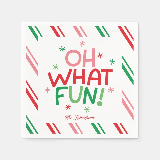 Oh Que Diversão Guardanapo de Papel de Natal (Frente)