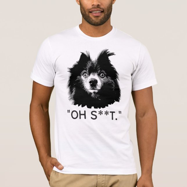 "OH S^^T" Camiseta Divertida de Cara de Pom (Frente)