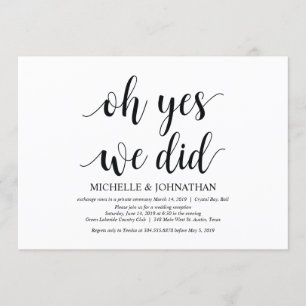 oh sim, fizemos, cartão de convite de casamento fu