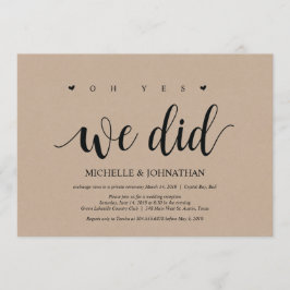 oh sim, fizemos, cartão de convite de casamento fu