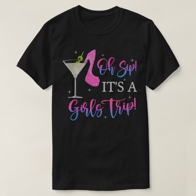 Oh Sip Girls Trip Camisetas Para Mulheres Festa BF (Frente do Design)