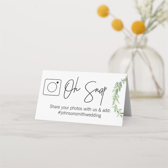 OH SNAP Cartão de mesa dobrado #hashtag (Frente)