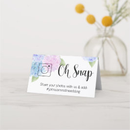 OH SNAP Cartão de mesa dobrado #hashtag hydrangea