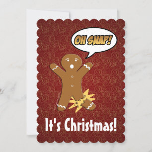 Oh Snap! Engraçado Gingerbird Man Cartões de nat