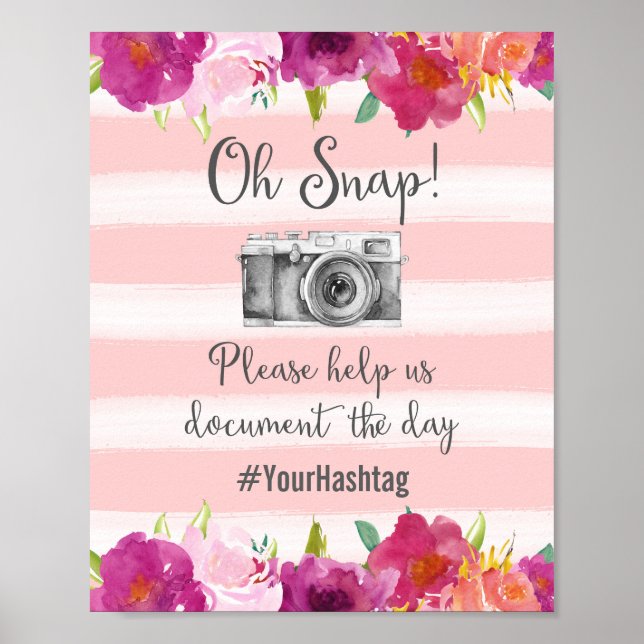 Oh Snap Hashtag Poster Impressão (Frente)