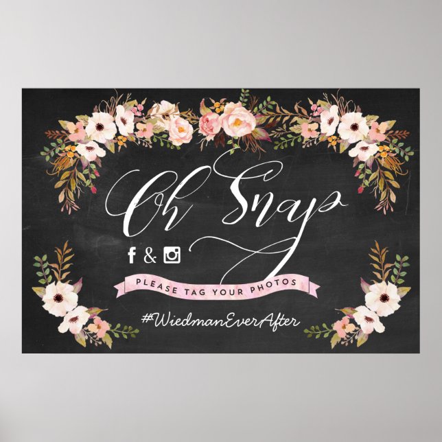 Oh, Snap! Hashtag Wedding Poster (Frente)