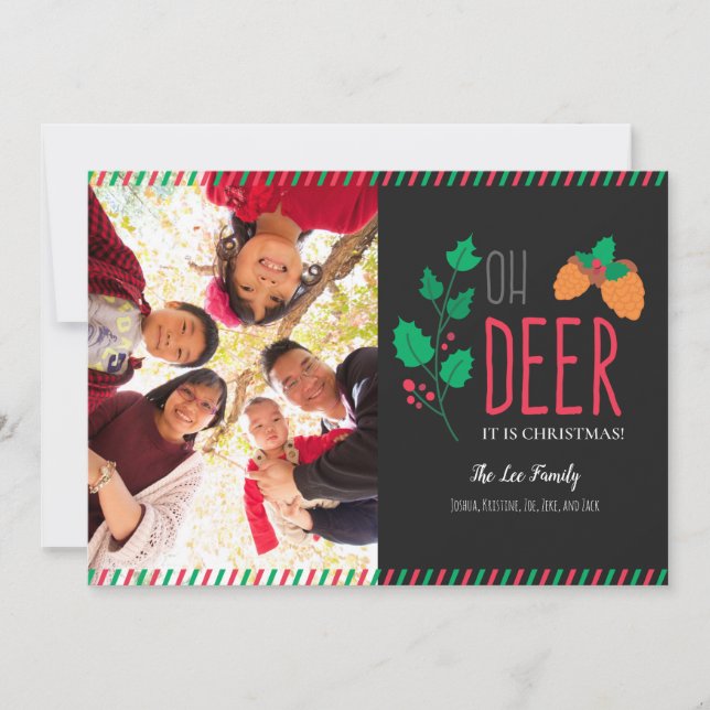 oh veado cartões de fotos de natal (Frente)
