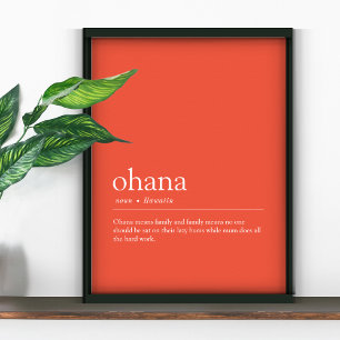 "Ohana" Engraçado Impressão de Definição da Famíli