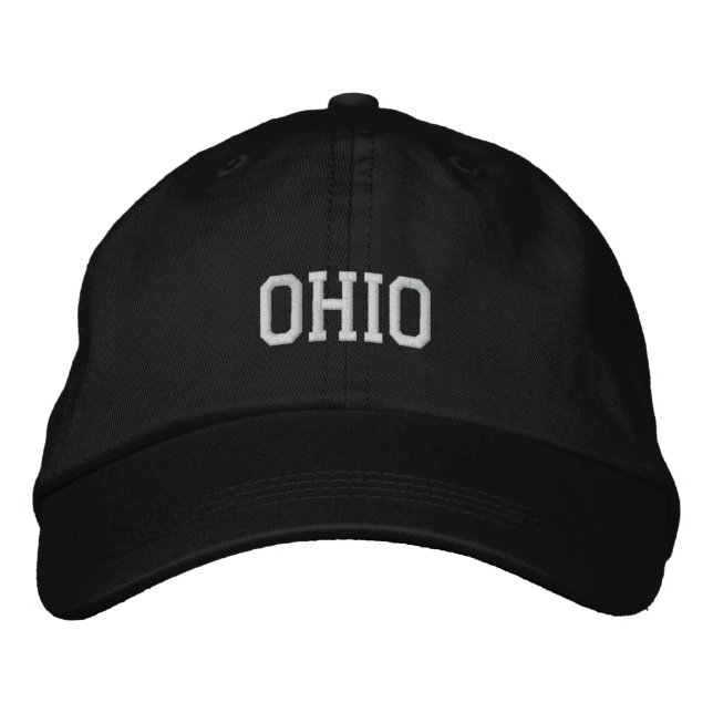 Ohio bordou Boné ajustável preto (Frente)