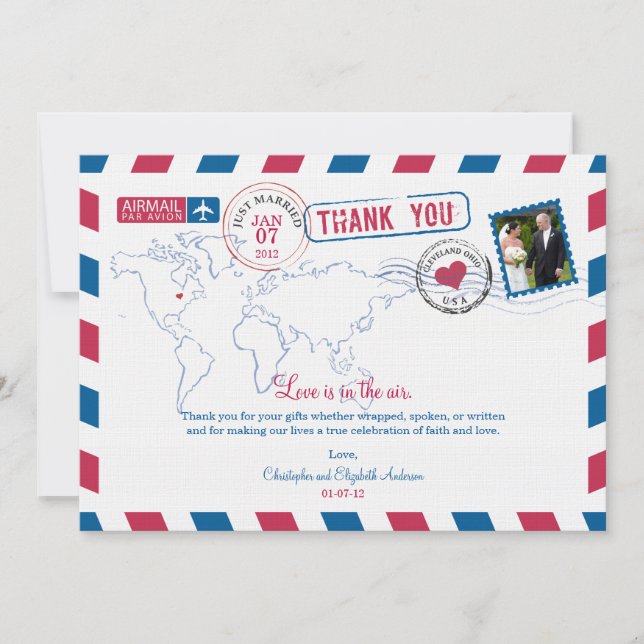 Ohio Carta de Agradecimento de Casamento pelo Corr (Frente)