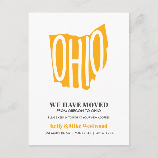 OHIO Movimentamos Novo Endereço Novo Cartão Postal (Frente)