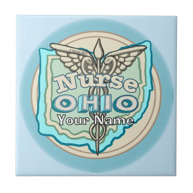 Ohio Nurse Caduceus Tile (Frente)