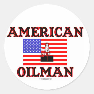 Oilman americano, etiqueta do campo petrolífero,