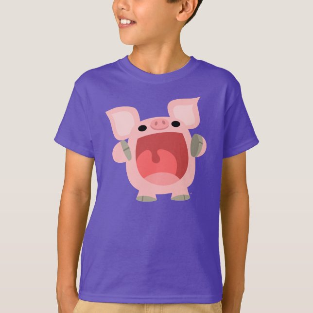 "OINK!!!!" Camiseta para Porcos de Cartoon Bonitos (Frente)