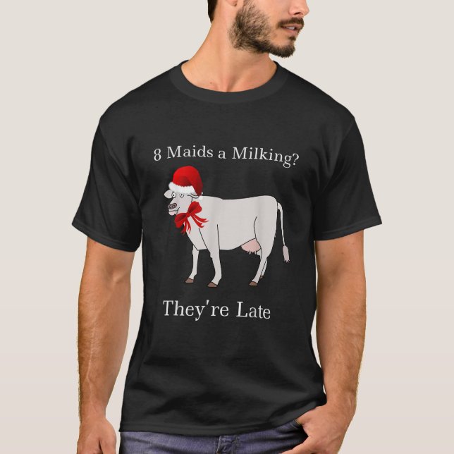 Oito Crianças Ordenando Camiseta De Natal Engraçad (Frente)