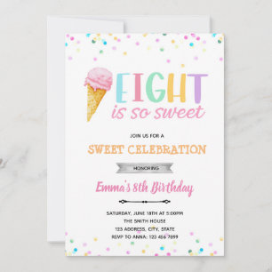 Oito é tão doce convite para sorvetes