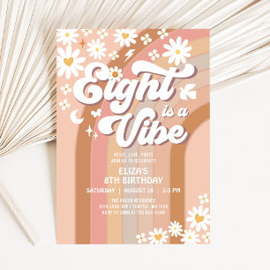 OITO é um Convite de Aniversário Vibe Hippie Anive
