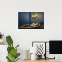 Oito Noites à Mesa Poster de Hanukkah