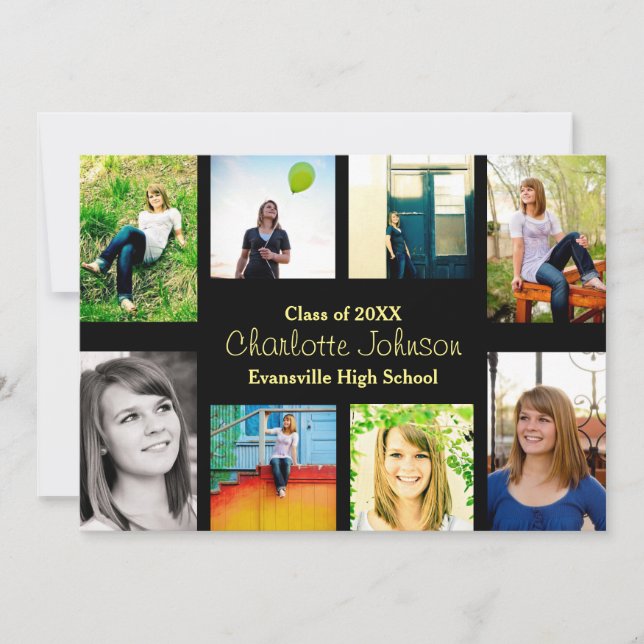 Oito/Nove Fotos Pretas - Anúncio de Formando (Frente)